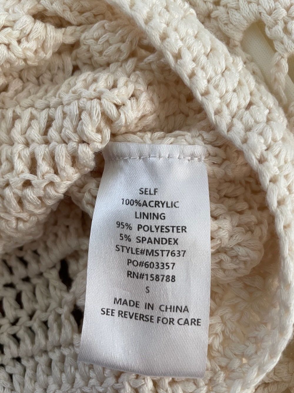 Mable Crochet Set—Top and Skirt. Floral. Cream. Small. - Picture 13 of 14